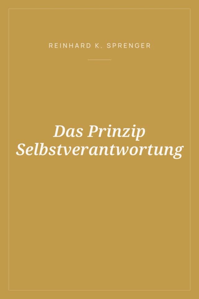 Portada de Das Prinzip Selbstverantwortung