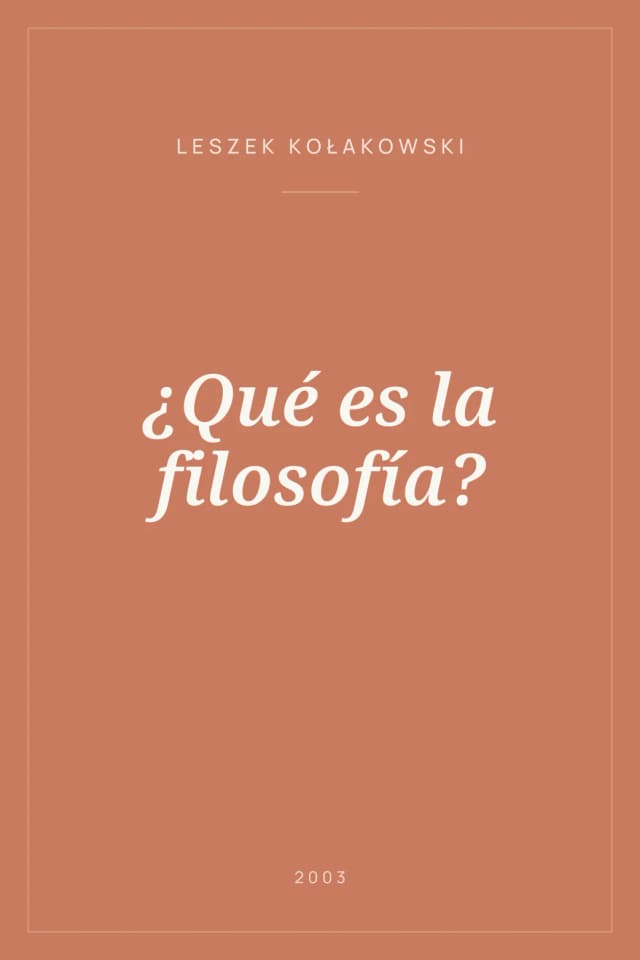 Portada de ¿Qué es la filosofía?