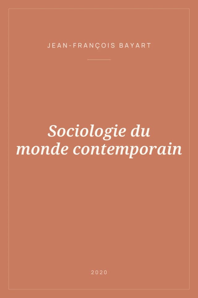 Portada de Sociologie du monde contemporain