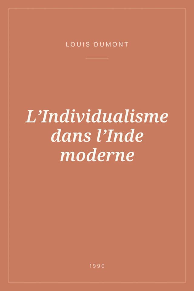 Portada de L’Individualisme dans l’Inde moderne