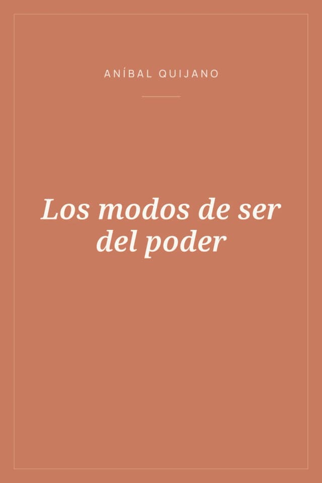 Portada de Los modos de ser del poder