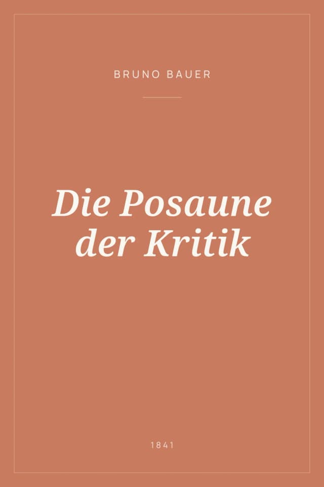 Portada de Die Posaune der Kritik
