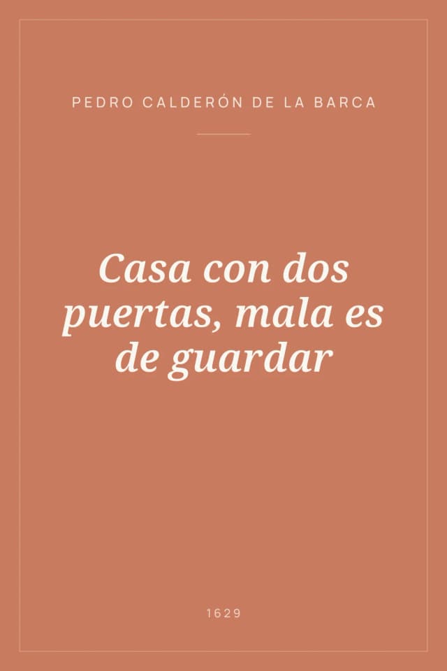 Portada de Casa con dos puertas, mala es de guardar