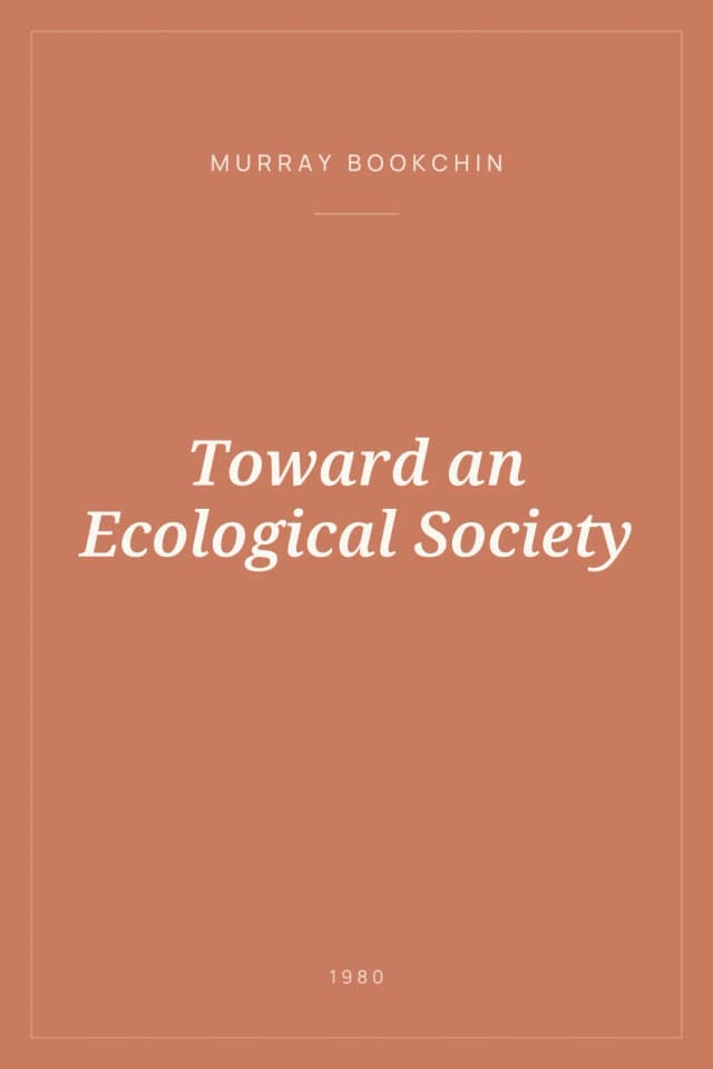 Portada de Toward an Ecological Society