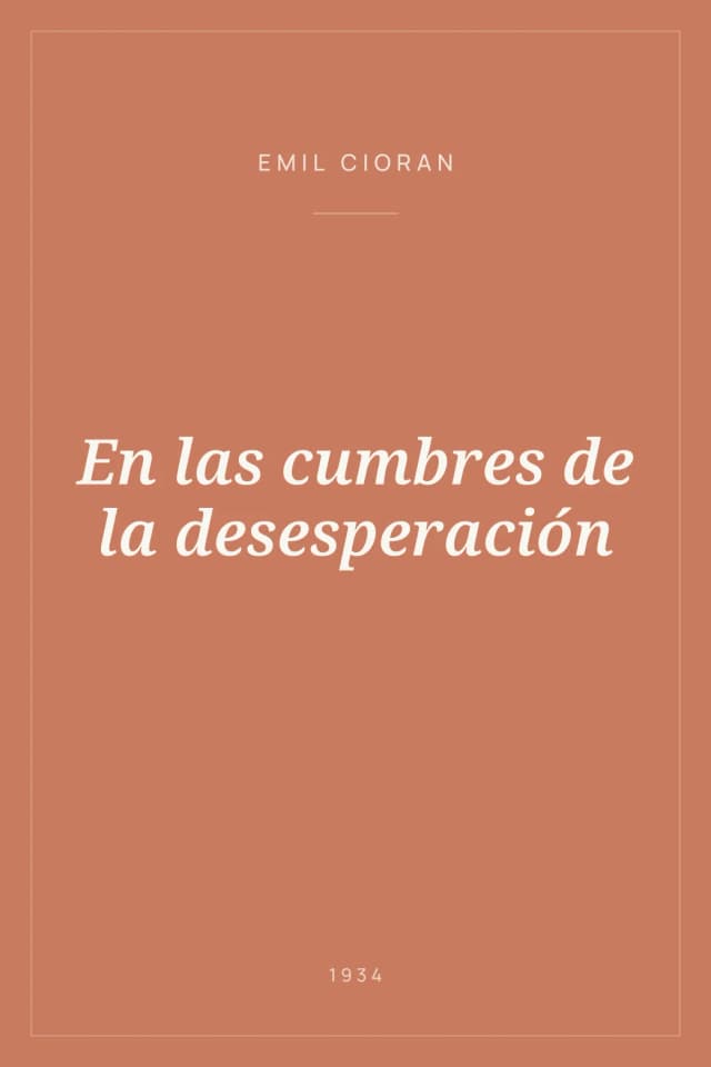 Portada de En las cumbres de la desesperación