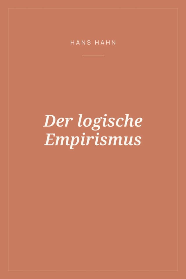 Portada de Der logische Empirismus