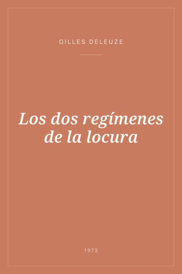 Portada de Los dos regímenes de la locura