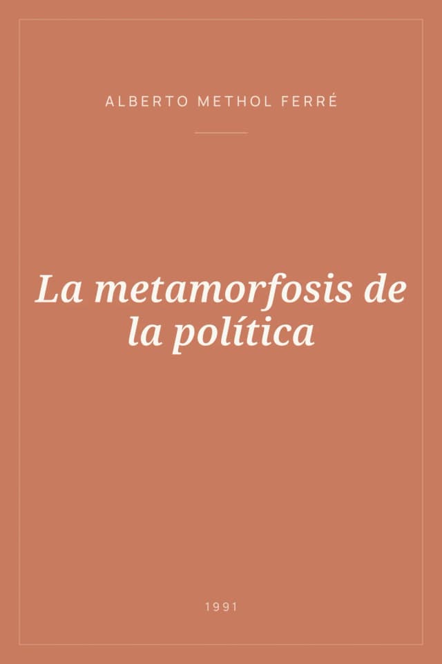 Portada de La metamorfosis de la política