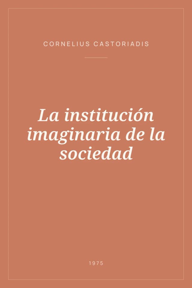 Portada de La institución imaginaria de la sociedad
