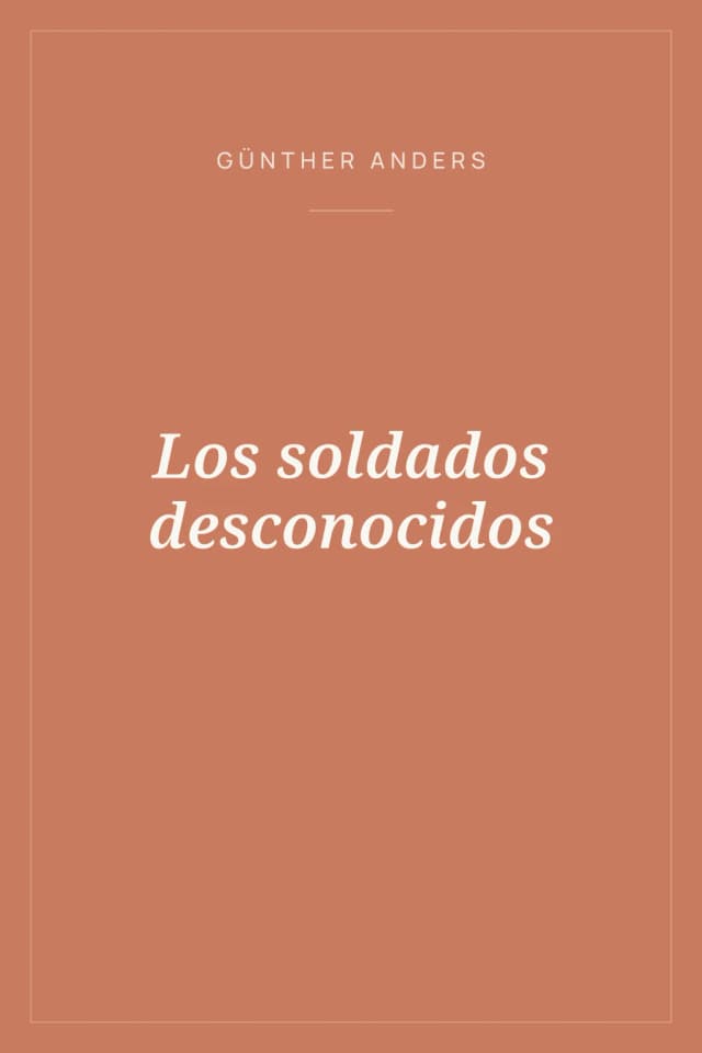 Portada de Los soldados desconocidos