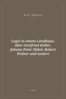 Portada de Logis in einem Landhaus: über Gottfried Keller, Johann Peter Hebel, Robert Walser und andere