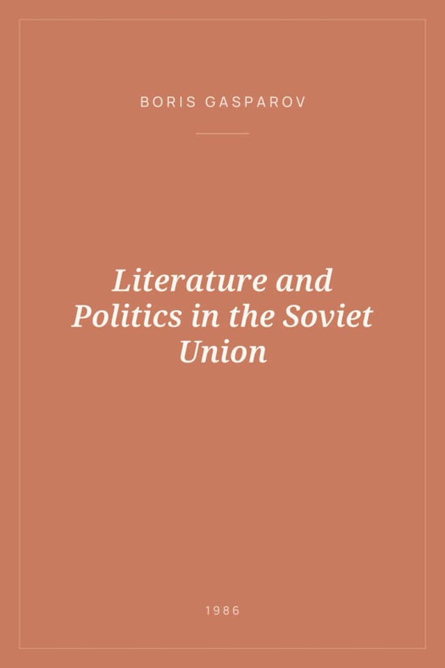 Portada de Literature and Politics in the Soviet Union