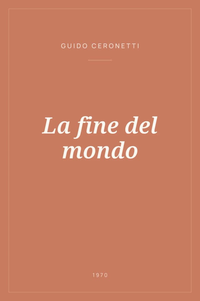 Portada de La fine del mondo