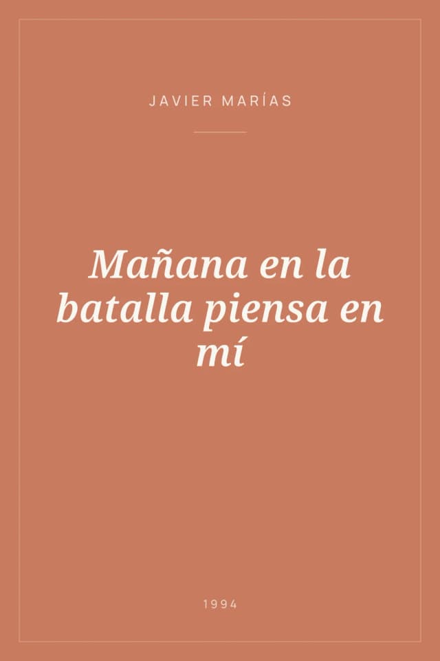 Portada de Mañana en la batalla piensa en mí