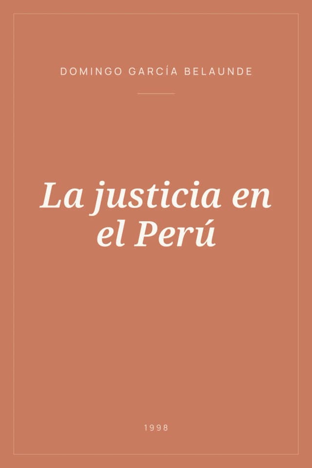 Portada de La justicia en el Perú
