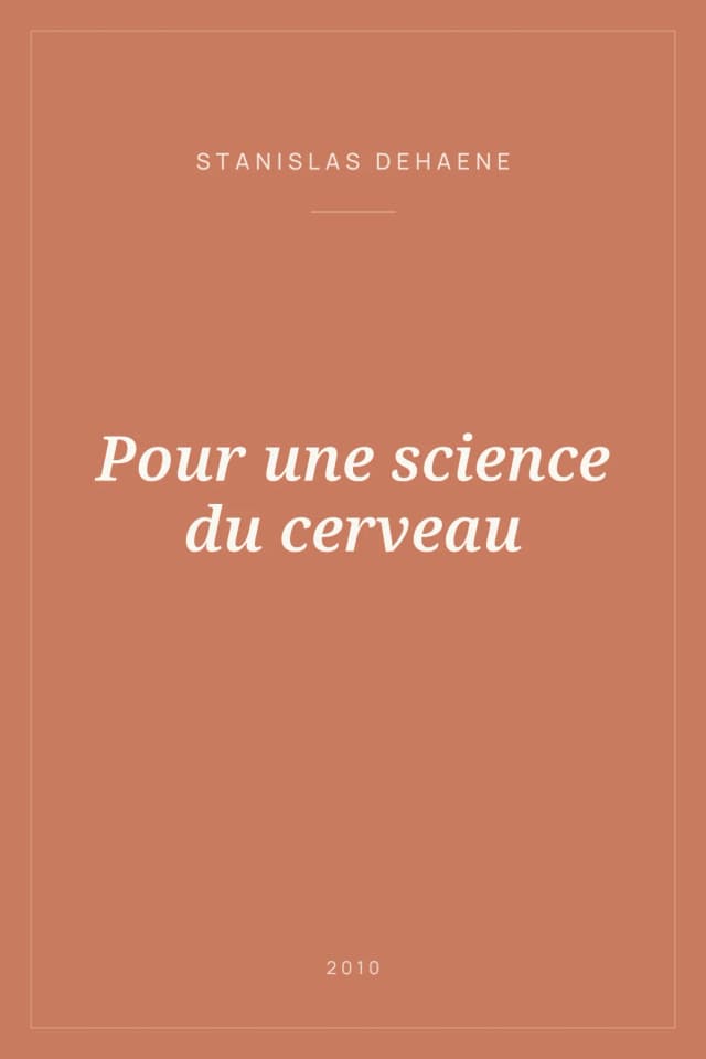 Portada de Pour une science du cerveau