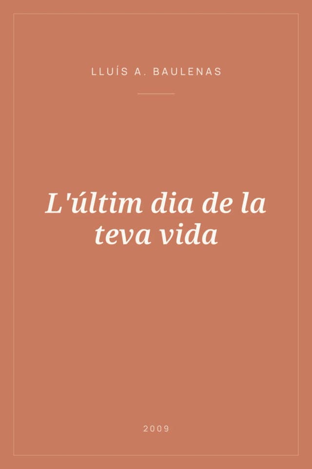Portada de L'últim dia de la teva vida