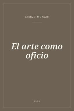 Portada de El arte como oficio