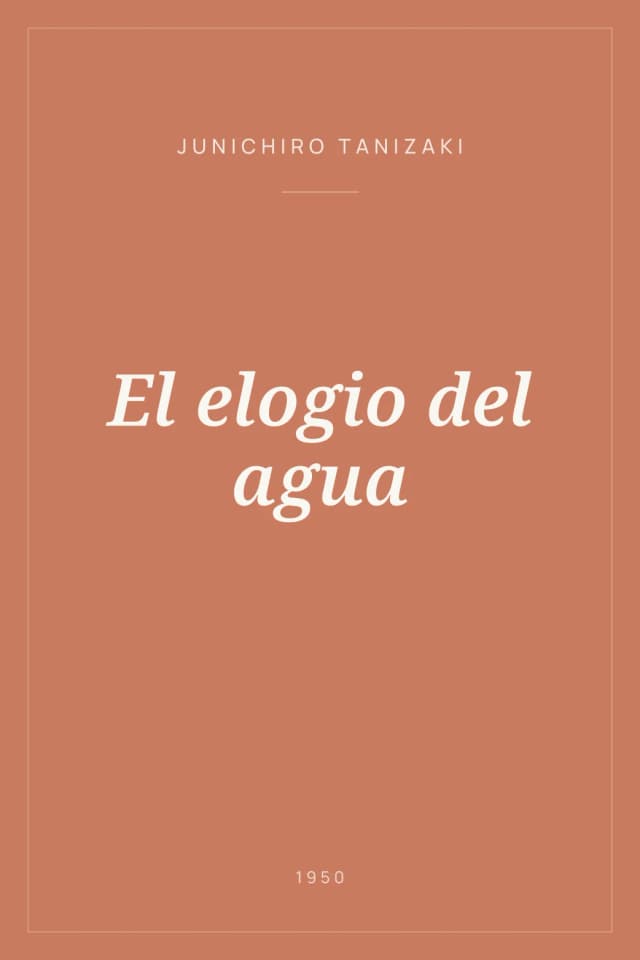 Portada de El elogio del agua