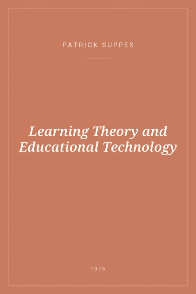 Portada de Learning Theory and Educational Technology