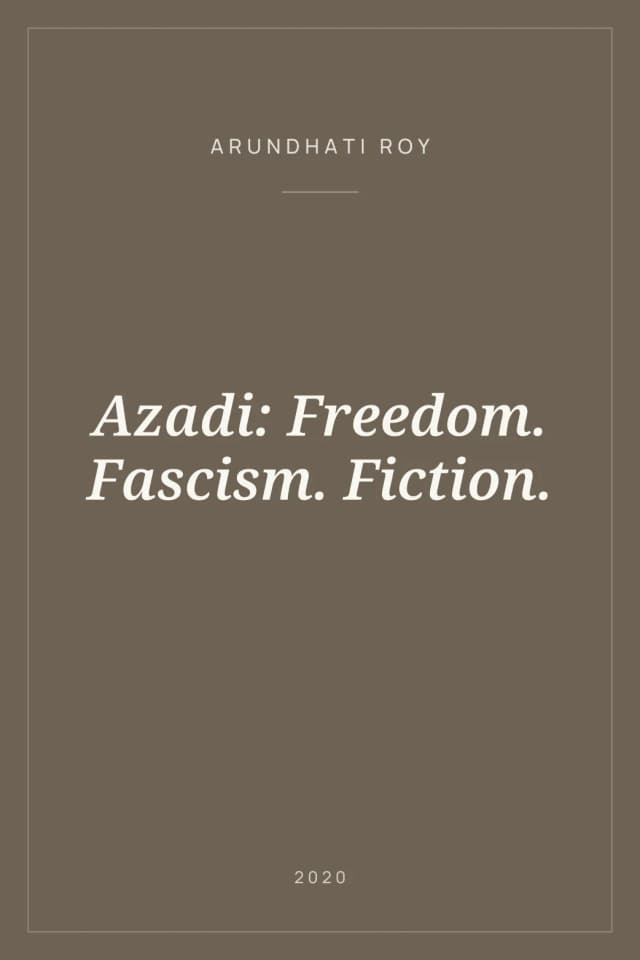 Portada de Azadi: Freedom. Fascism. Fiction.