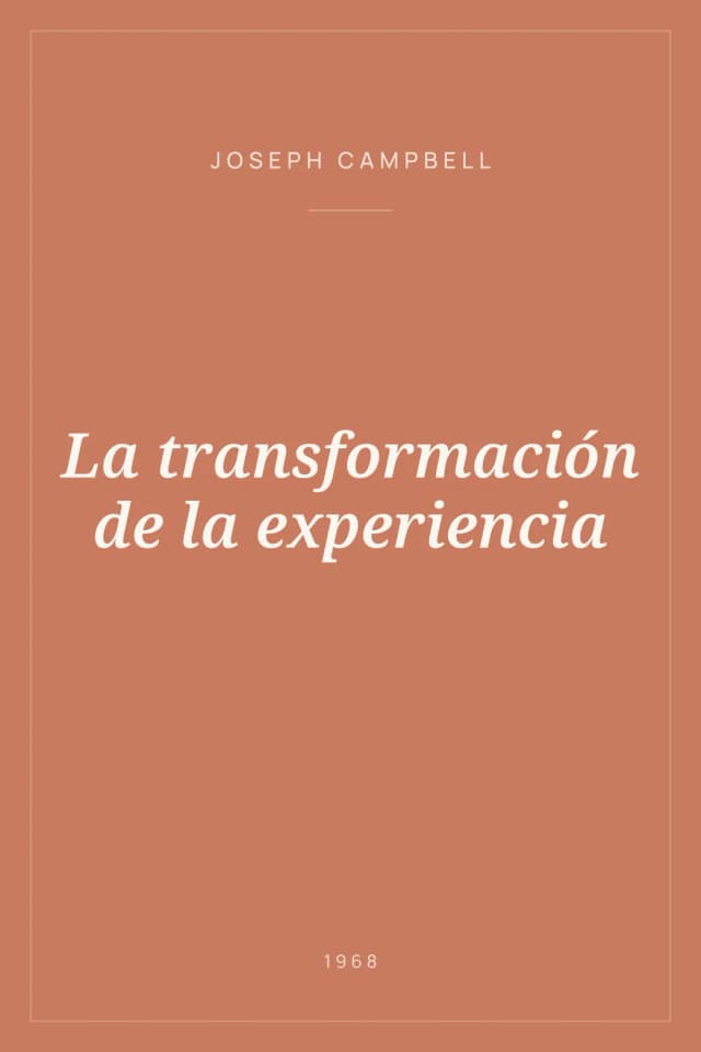 Portada de La transformación de la experiencia