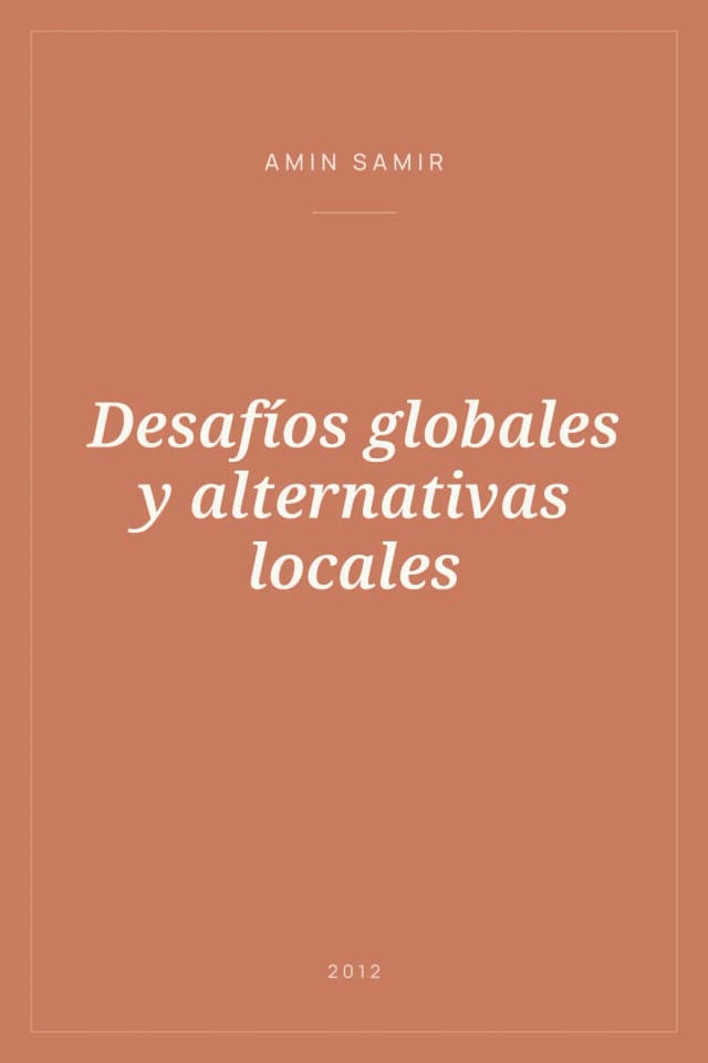 Portada de Desafíos globales y alternativas locales