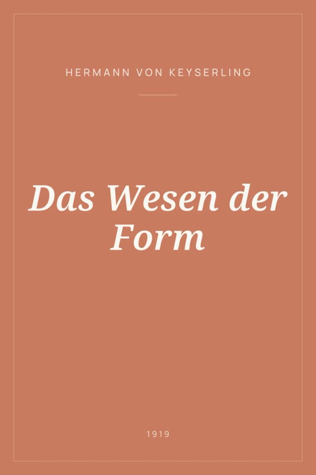 Portada de Das Wesen der Form