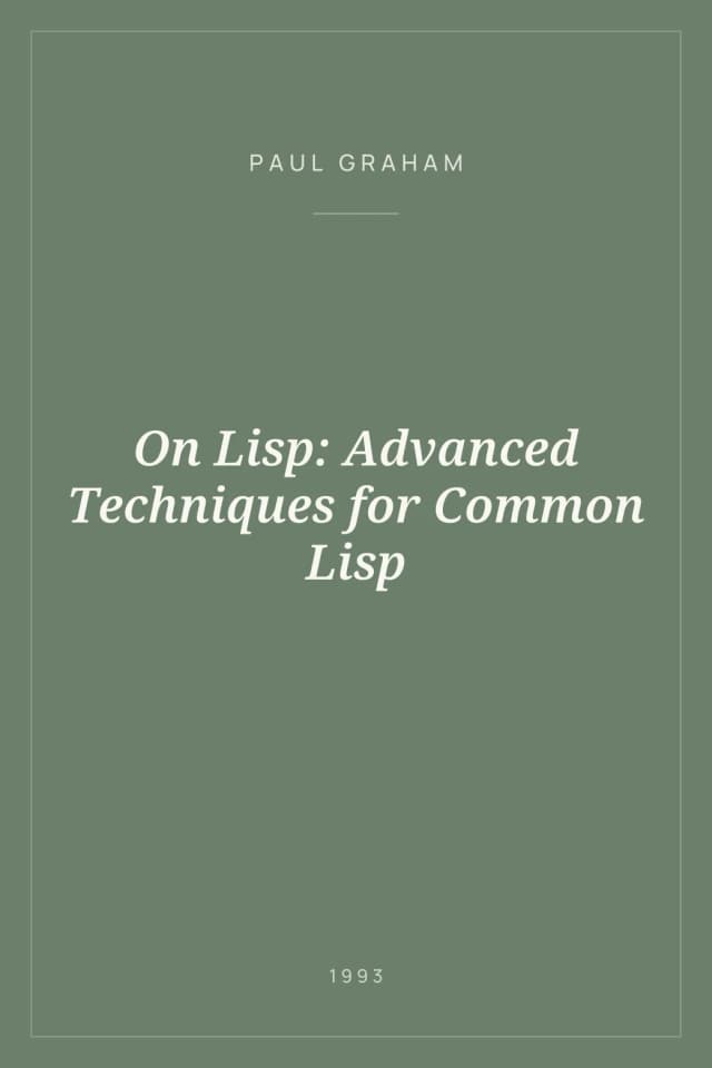 Portada de On Lisp: Advanced Techniques for Common Lisp
