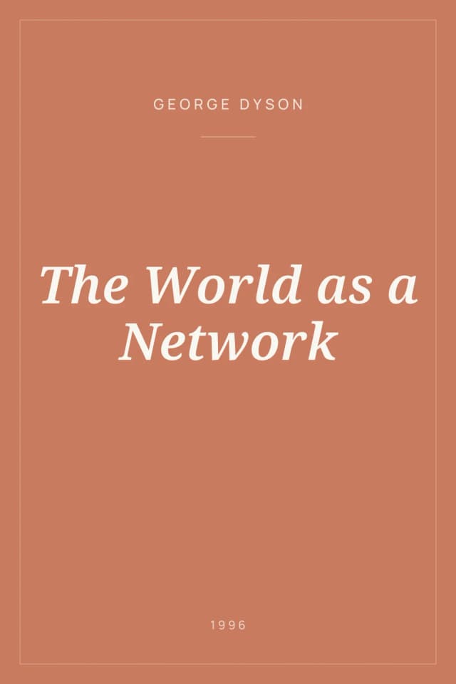 Portada de The World as a Network