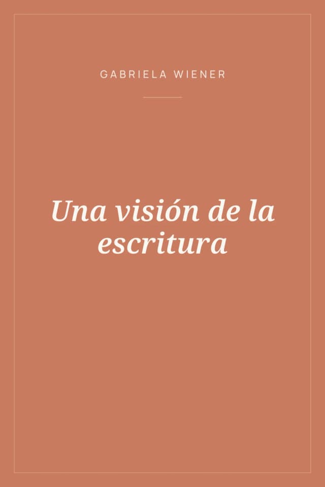 Portada de Una visión de la escritura