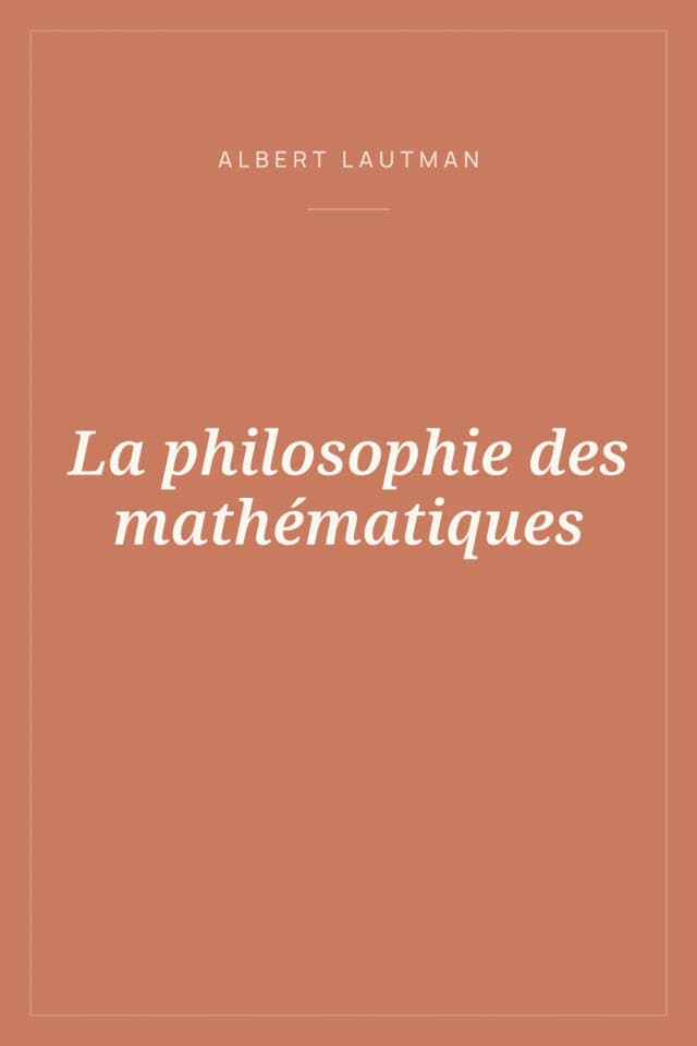 Portada de La philosophie des mathématiques