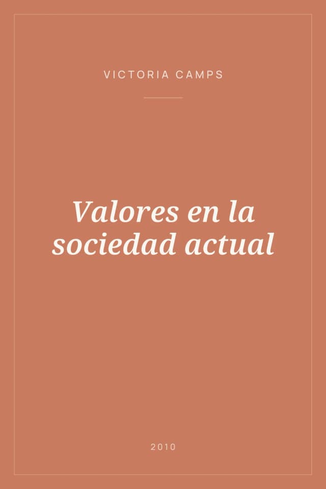 Portada de Valores en la sociedad actual
