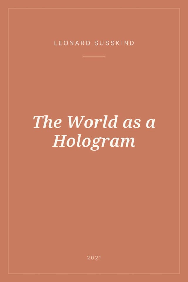 Portada de The World as a Hologram