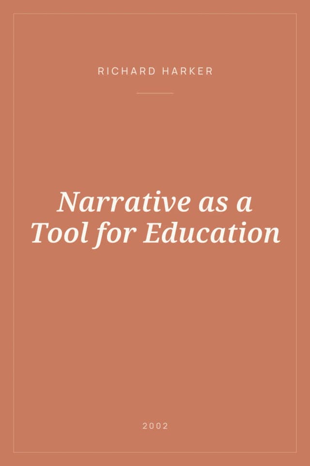 Portada de Narrative as a Tool for Education