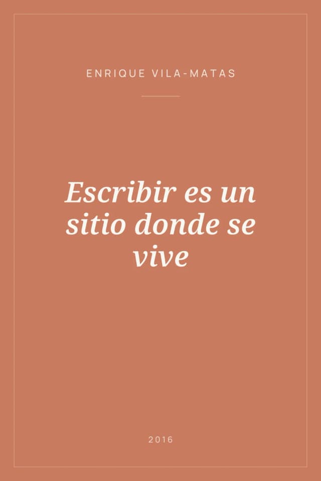 Portada de Escribir es un sitio donde se vive