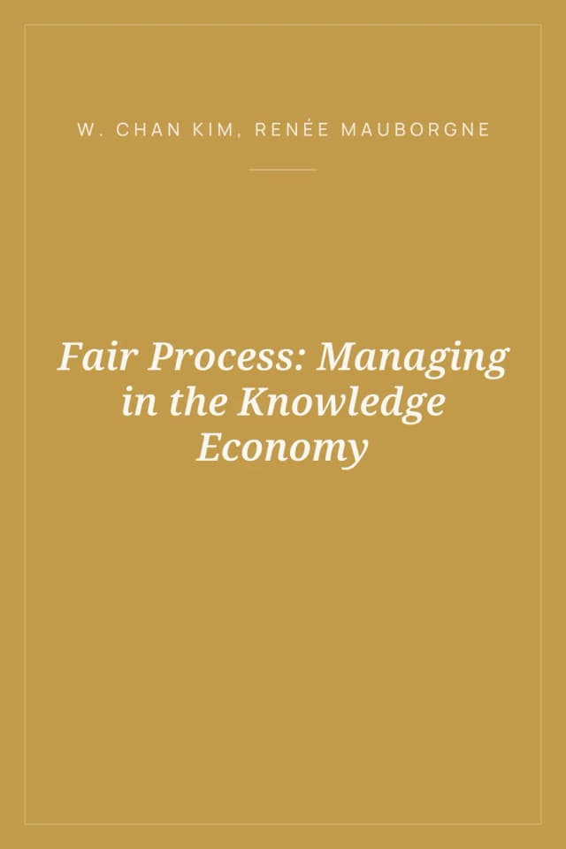 Portada de Fair Process: Managing in the Knowledge Economy