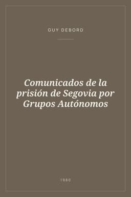 Portada de Comunicados de la prisión de Segovia por Grupos Autónomos