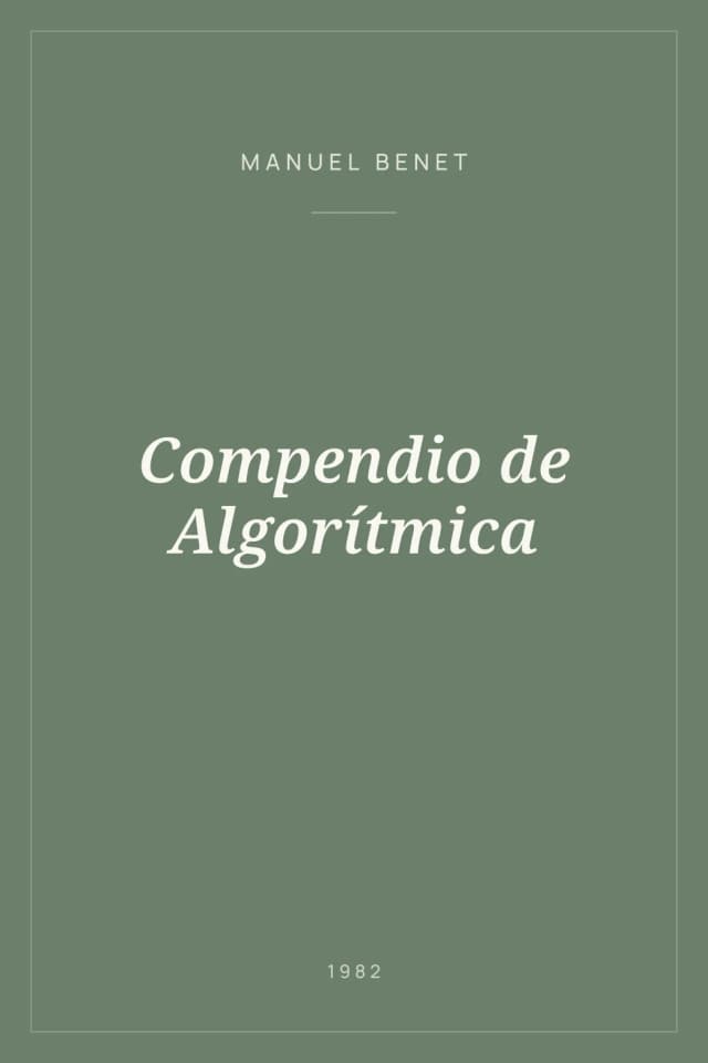 Portada de Compendio de Algorítmica