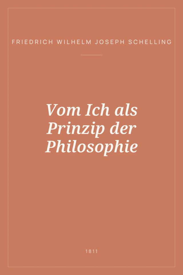 Portada de Vom Ich als Prinzip der Philosophie