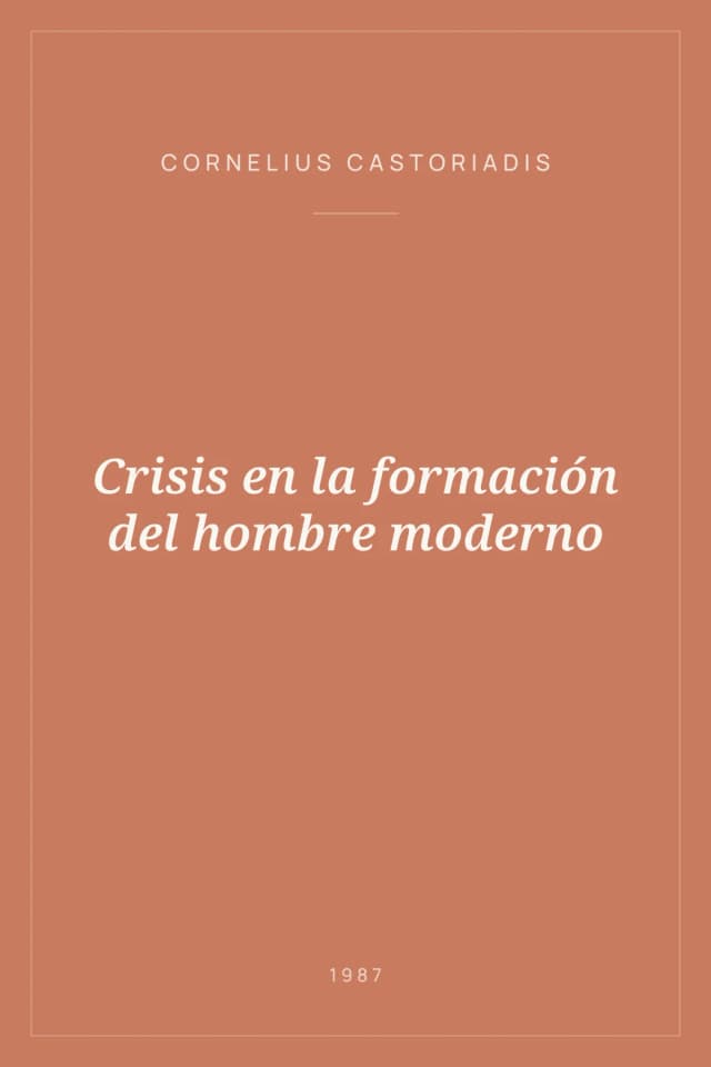 Portada de Crisis en la formación del hombre moderno