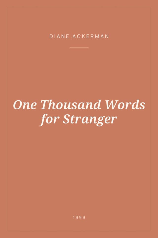 Portada de One Thousand Words for Stranger