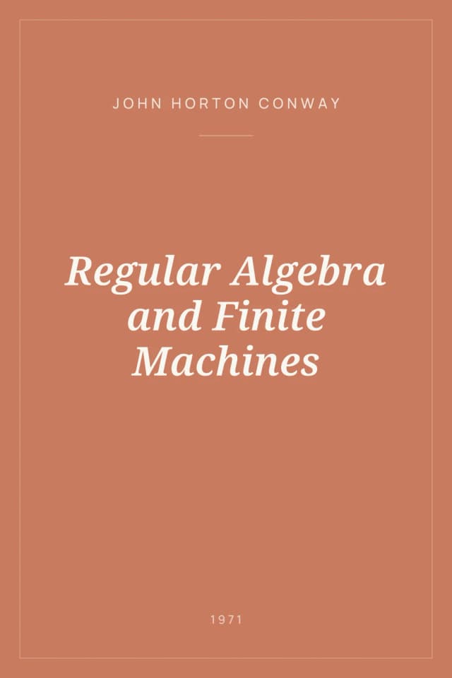 Portada de Regular Algebra and Finite Machines