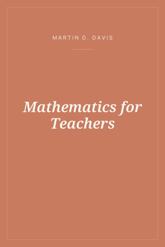 Portada de Mathematics for Teachers
