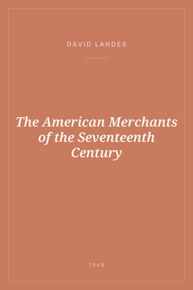 Portada de The American Merchants of the Seventeenth Century