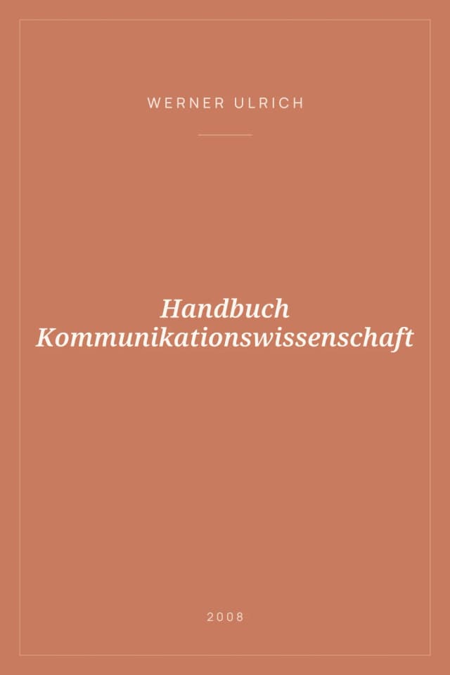 Portada de Handbuch Kommunikationswissenschaft