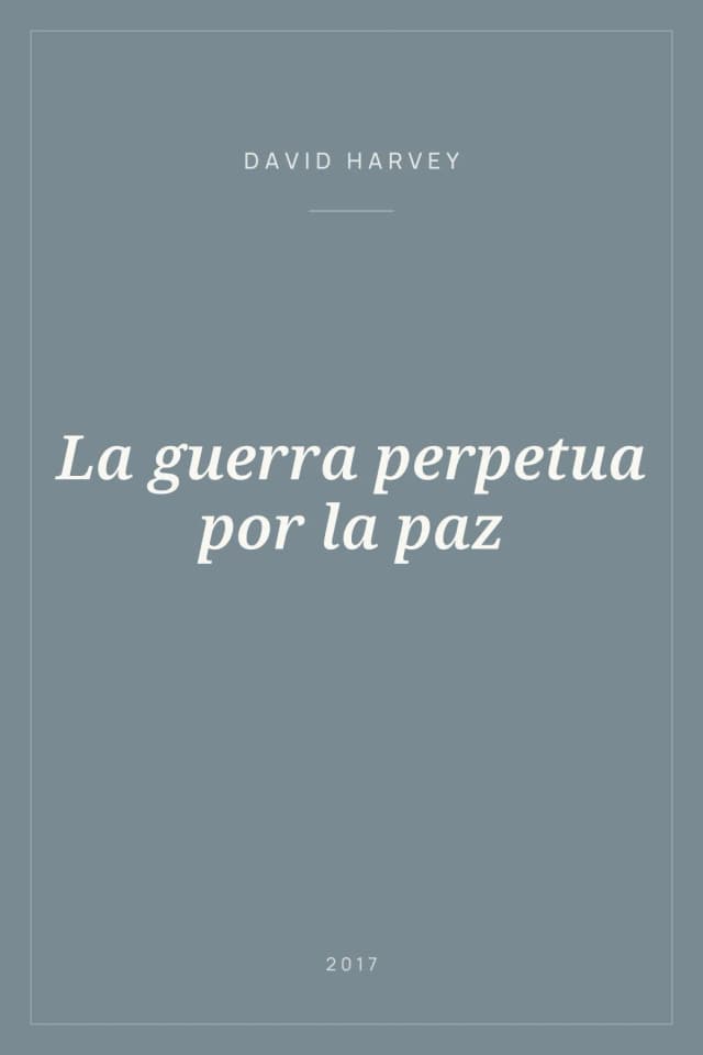 Portada de La guerra perpetua por la paz