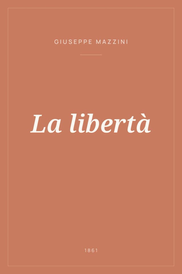 Portada de La libertà