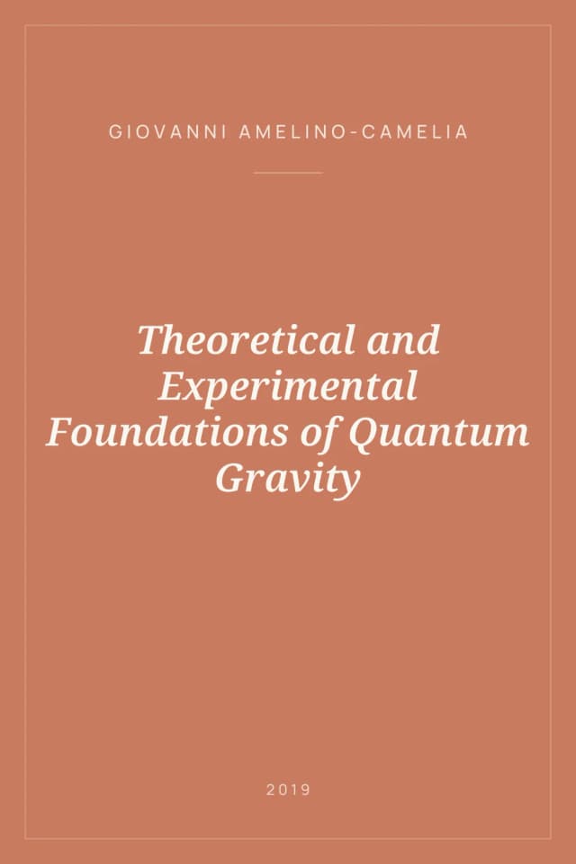 Portada de Theoretical and Experimental Foundations of Quantum Gravity