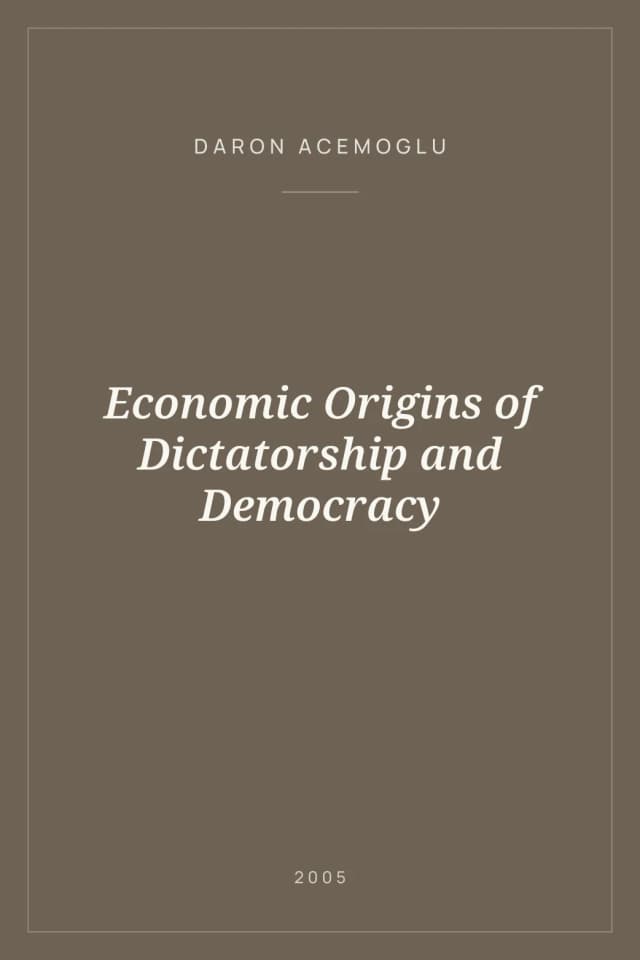 Portada de Economic Origins of Dictatorship and Democracy